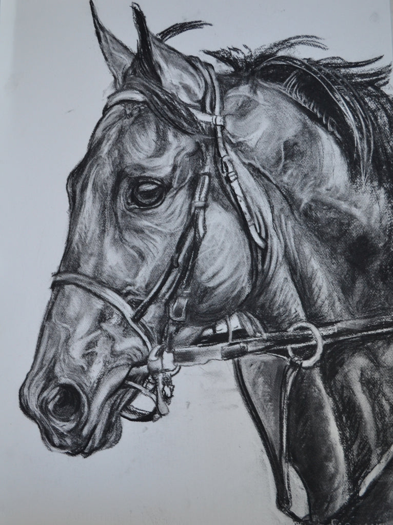 AMERICAN PHAROAH CHARCOAL DRAWING
